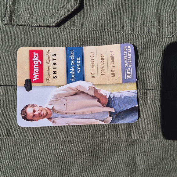 Wrangler Men's Olive Green Button Down Shirt Jacket - Picture 3 of 7